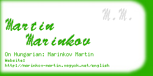 martin marinkov business card
